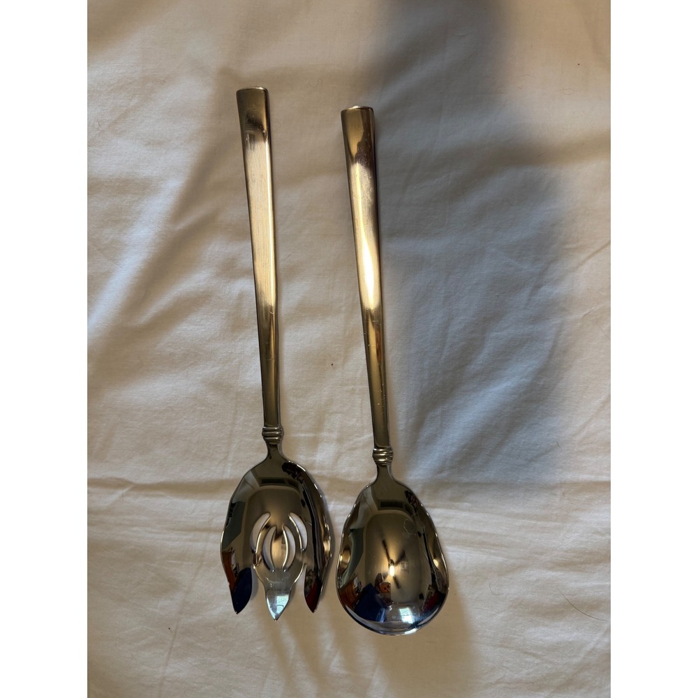 Reed & Barton Northland 18/10 Stainless‎ Steel Salad Servers Serving Set 12.5in